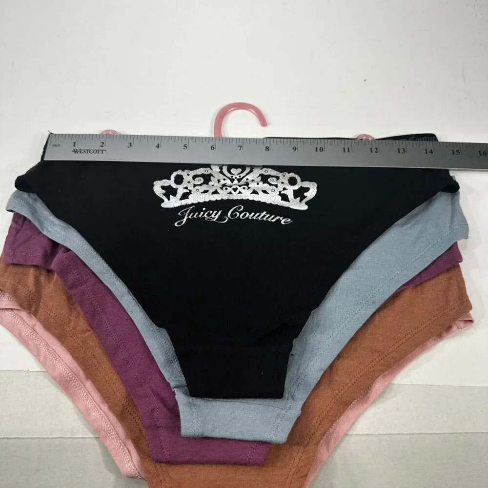 Lot Of 5 Juicy Couture Women's Sz Large Panty Brief Hipster Assorted Colors New